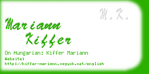 mariann kiffer business card